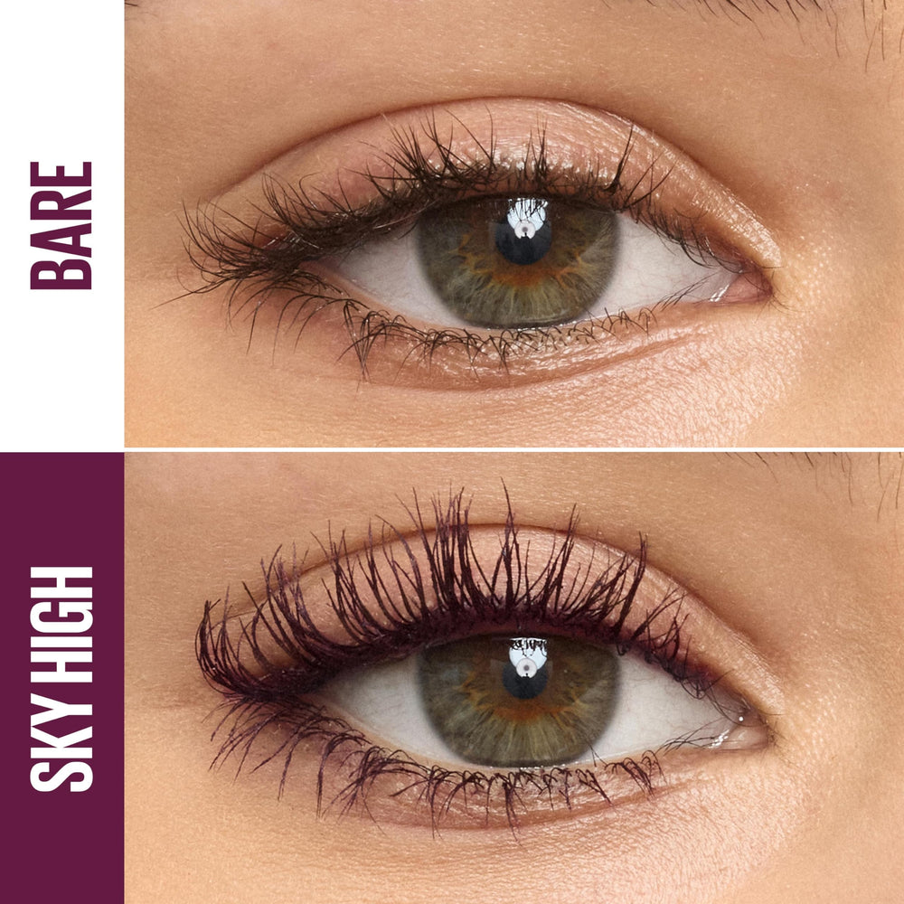 Maybelline close-up of Flex Tower brush highlights full lash coverage benefit