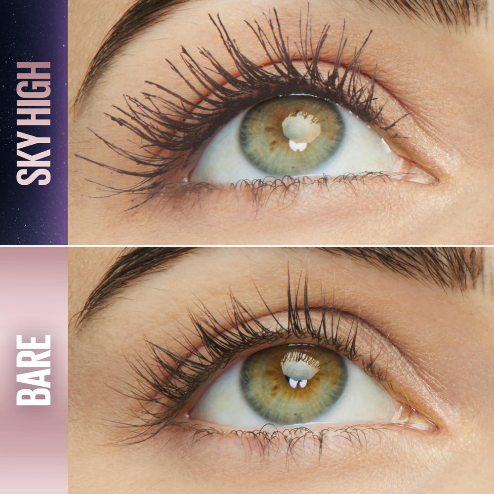 Maybelline Flex Tower brush close-up showing bend for even lash coverage benefit