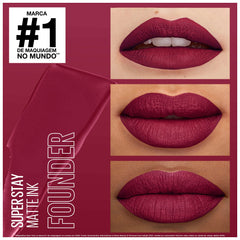 Maybelline Founder liquid texture swipe demonstrating rich pigment and smooth finish