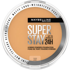 Maybelline compact front view showing sleek case and product branding for easy travel