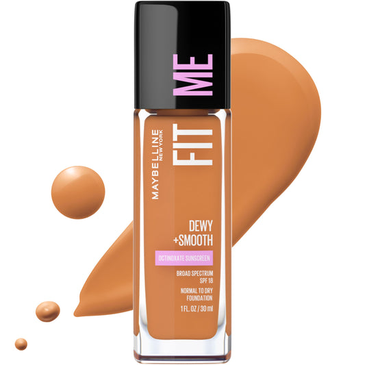 Maybelline front packaging showing fit me dewy smooth coconut and benefit of luminous finish