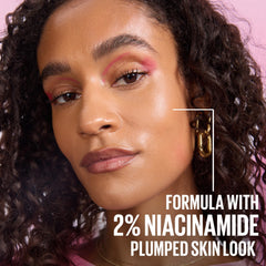 Maybelline Grippy Serum Primer applied on skin before and after demonstrating hydration and makeup-ready grip