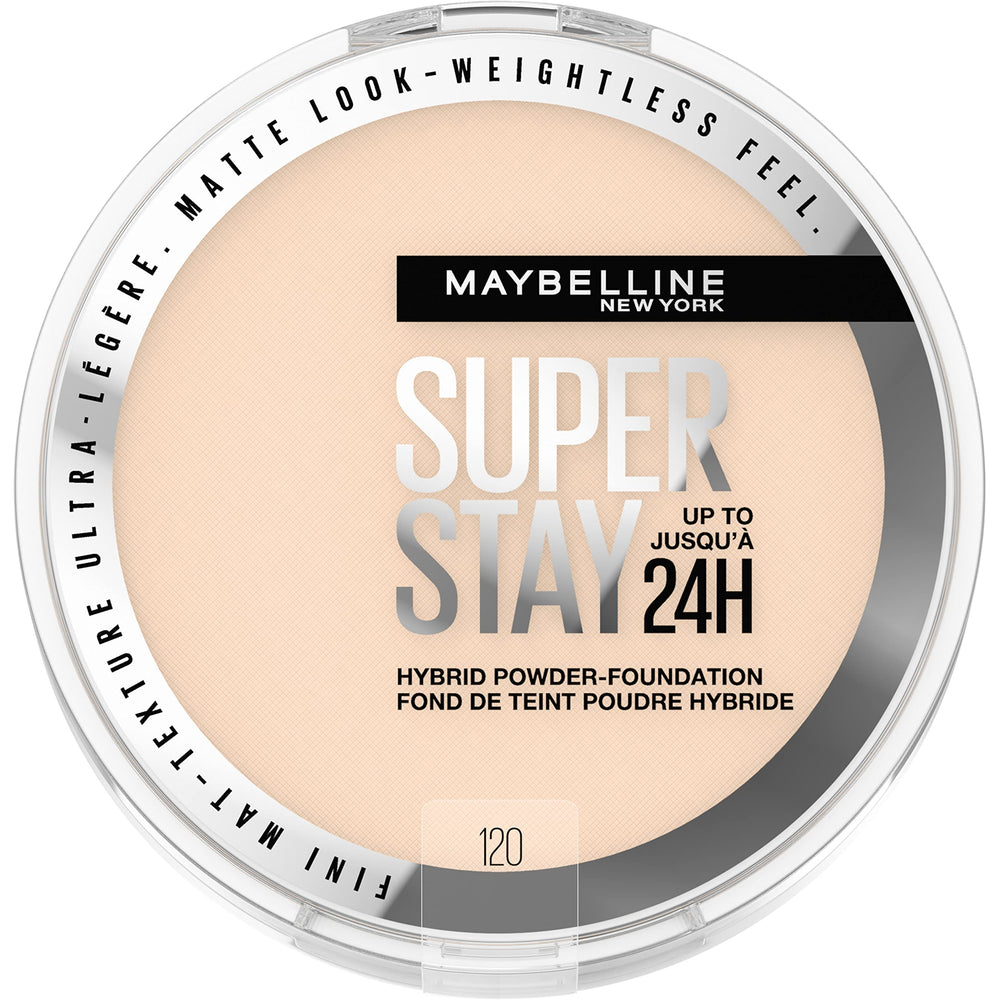 MAYBELLINE compact front view showing sleek packaging and travel-friendly design