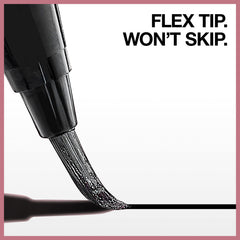 Maybelline flex tip close-up illustrating smooth glide and precise strokes