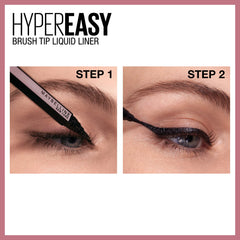 Maybelline Pitch Brown swatch showing satin pigment and buildable color