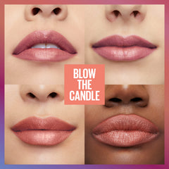 MAYBELLINE built-in sharpener detail showing convenience for on-the-go touch-ups