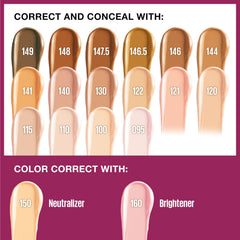 MAYBELLINE label close-up showing goji berry and Haloxyl ingredient benefits
