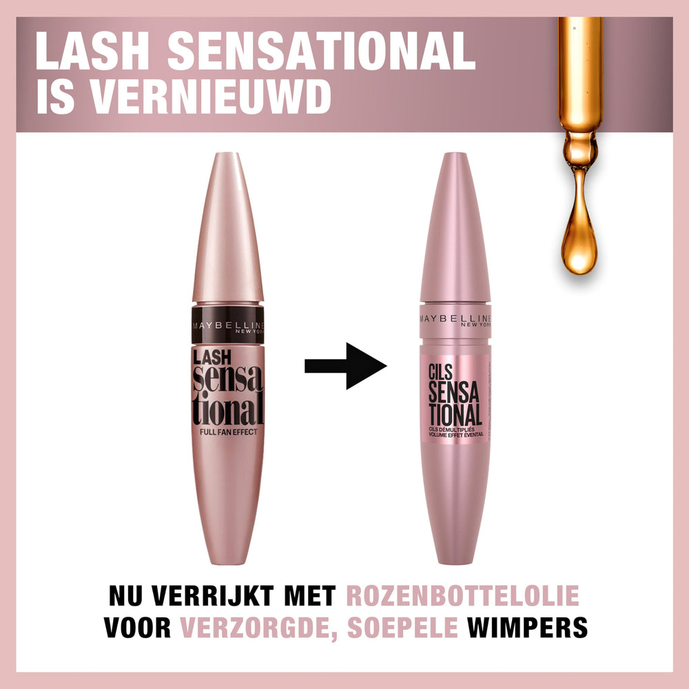 Maybelline Lash Sensational liquid-ink texture swirled, showing smooth coverage