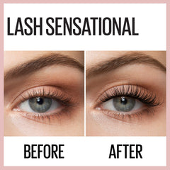 Maybelline Lash Sensational mascara texture swatch demonstrating smooth, clump-free coating