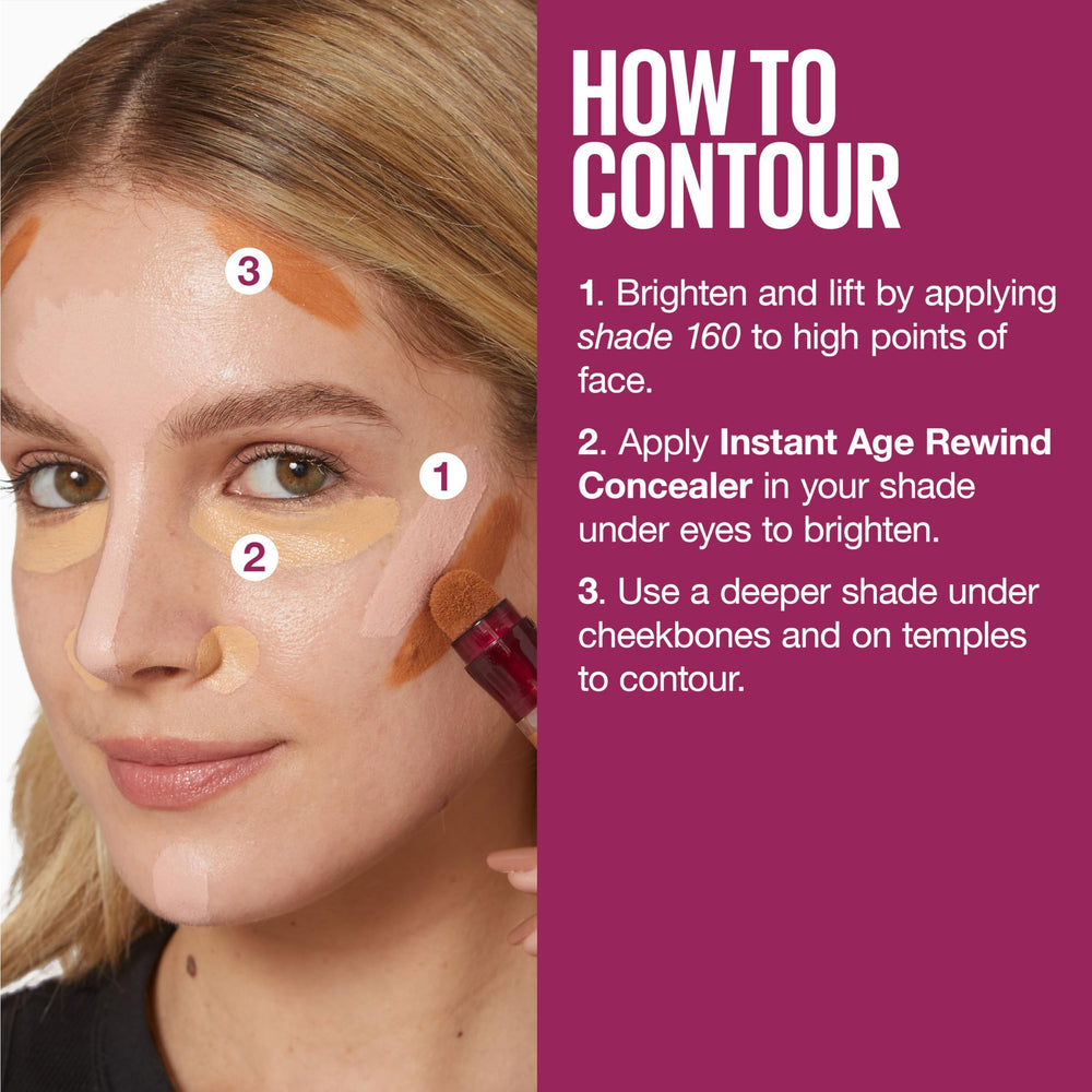 Maybelline concealer inside a travel makeup bag for convenient touch-ups benefit