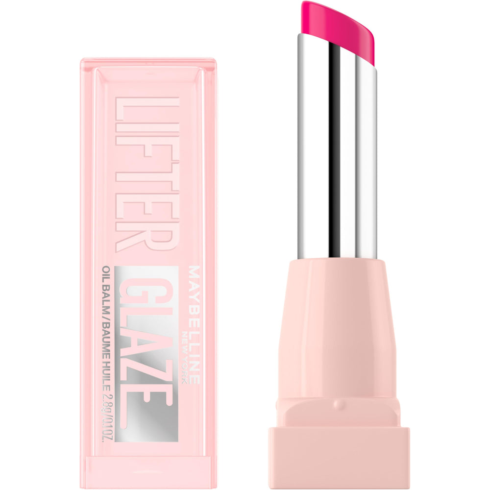 MAYBELLINE front packaging of Lifter Glaze in Rose Bite showing product look and benefit