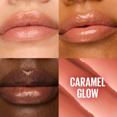 maybelline close-up of balm texture highlighting melt-in glide for smooth lips
