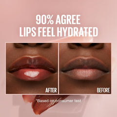 Maybelline cap and product label detail highlighting shade and ingredient benefits