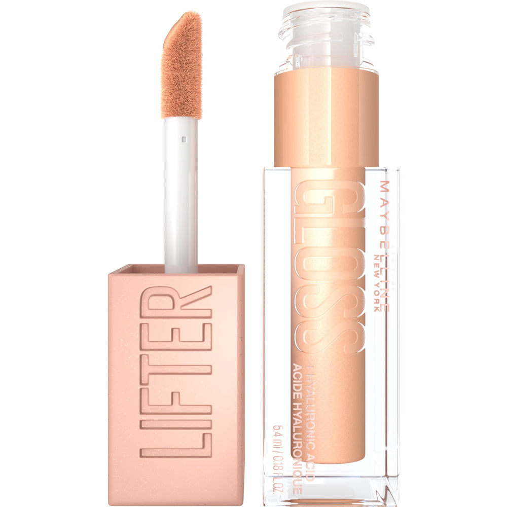 Maybelline Lifter Gloss front packaging showing clear neutral shade and high-shine finish