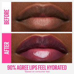 Maybelline Lifter Gloss next to coin size comparison for portable convenience benefit