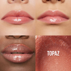 Maybelline Lifter Gloss Topaz XL wand applicator delivering one-swipe coverage
