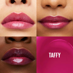 Maybelline Lifter Gloss XL wand applicator demonstrating easy one‑swipe coverage benefit