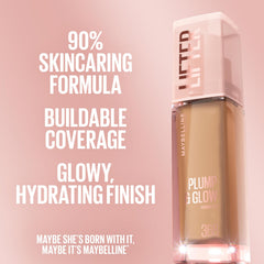 Maybelline Lifter applied with sponge demonstrating blendable, buildable coverage