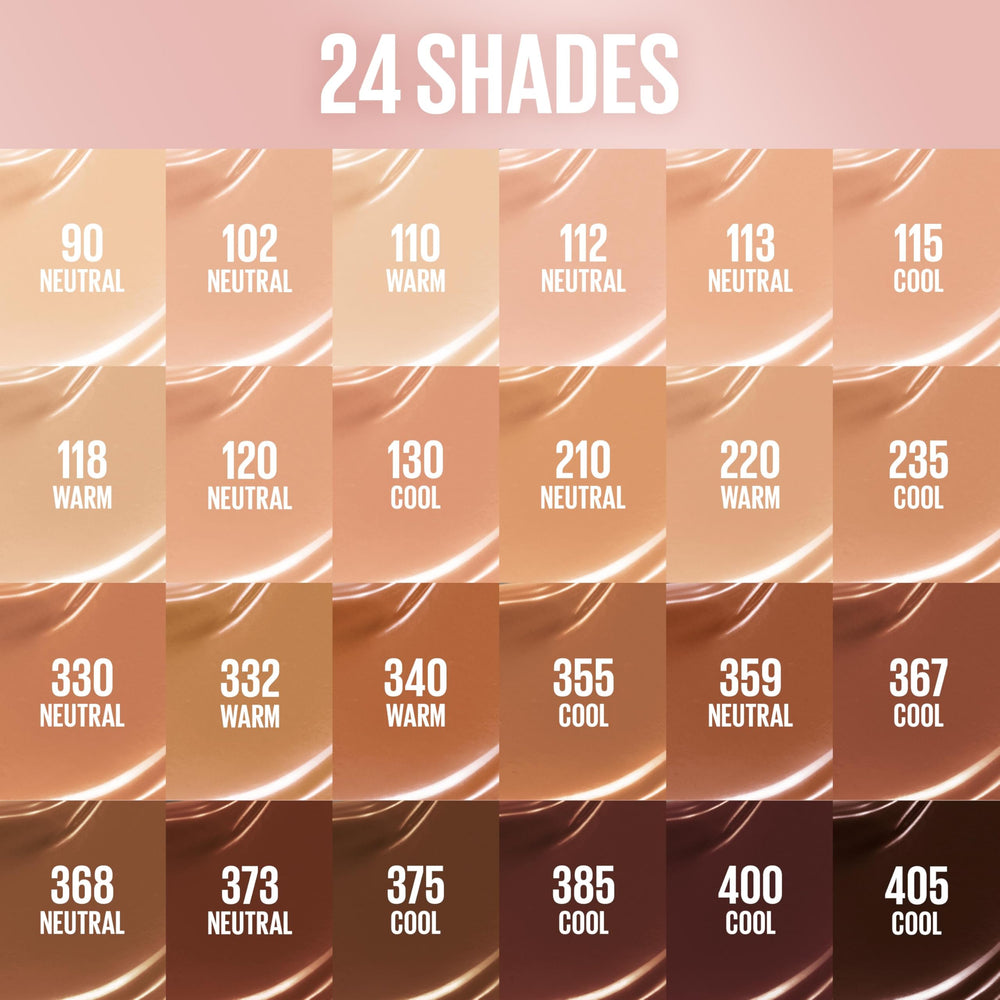 MAYBELLINE pump dispensing foundation to show easy, mess-free application and controlled coverage