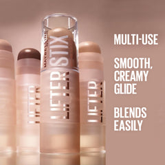 Maybelline Lifter Stix being swiped on cheek to contour and sculpt for a lifted look