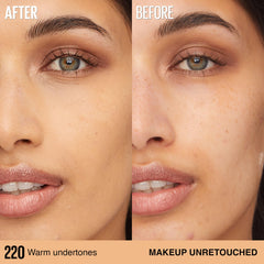 Maybelline shade 220 bottle close-up illustrating accurate color reference