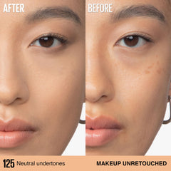 Maybelline arm swatches across 24 shades, shows shade variety for accurate matching