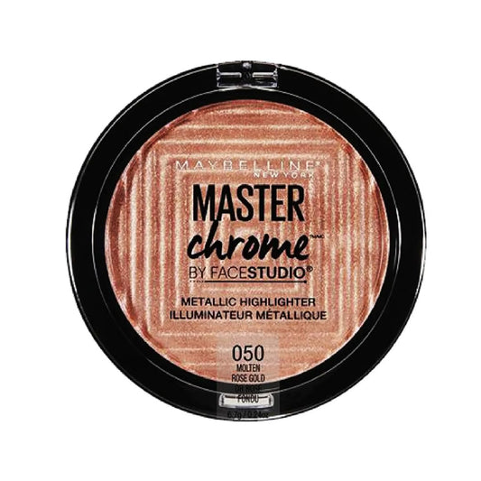 Maybelline compact front view showing label and chrome finish for easy recognition
