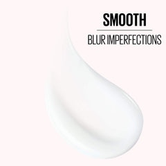 MAYBELLINE before and after split-face showing visible blur and refined skin finish