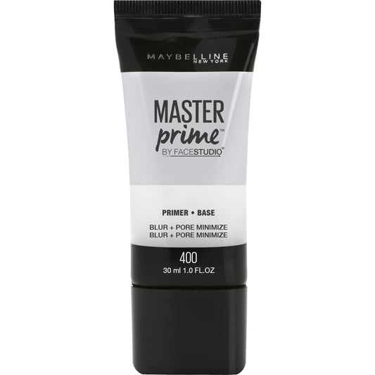 MAYBELLINE front packaging of Master Prime primer showing bottle and label for quick ID and shelf appeal