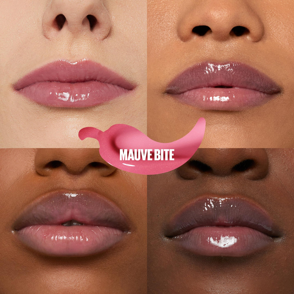 MAYBELLINE XL wand close-up with gloss loaded, demonstrates even application benefit