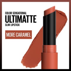 Maybelline more caramel slim bullet detail highlighting precise tip and finish