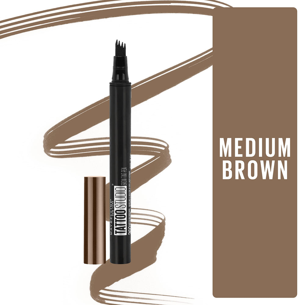 Maybelline multi-prong tip close-up demonstrates hair-like strokes for realism