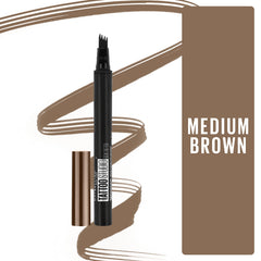 Maybelline multi-prong tip close-up demonstrates hair-like strokes for realism