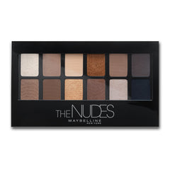 MAYBELLINE front packaging of The Nudes palette showing compact design and brand logo