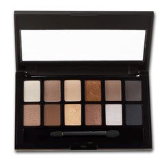 MAYBELLINE open palette top view displaying all 12 neutral shades for versatile looks
