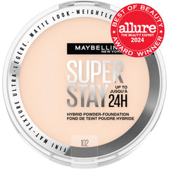 Maybelline open compact with sponge illustrating easy on-the-go application