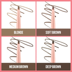 Maybelline pencil in makeup bag lifestyle demonstrating compact travel-friendly brow solution