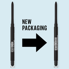 Maybelline pencil held in hand showing size and travel-friendly convenience