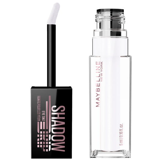 MAYBELLINE front packaging showcasing silver drip shade and compact design benefit