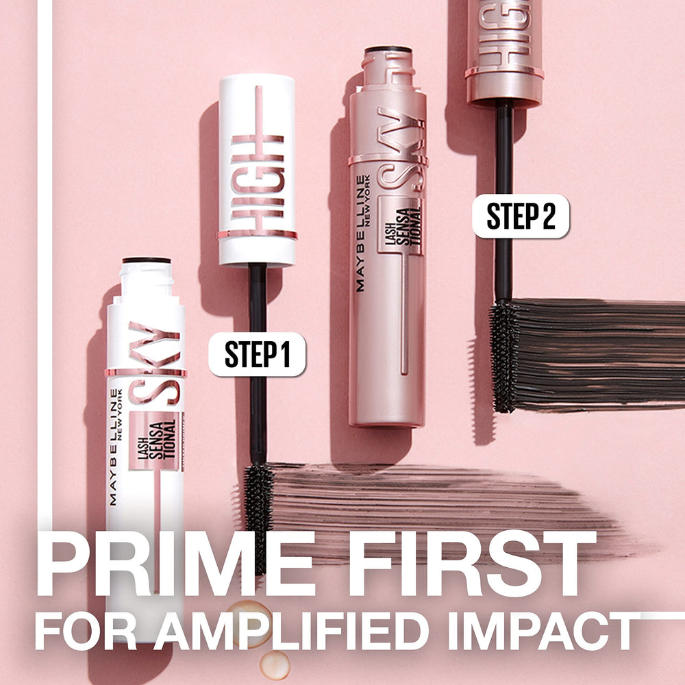 Maybelline primer texture on brush highlighting smooth, buildable formula