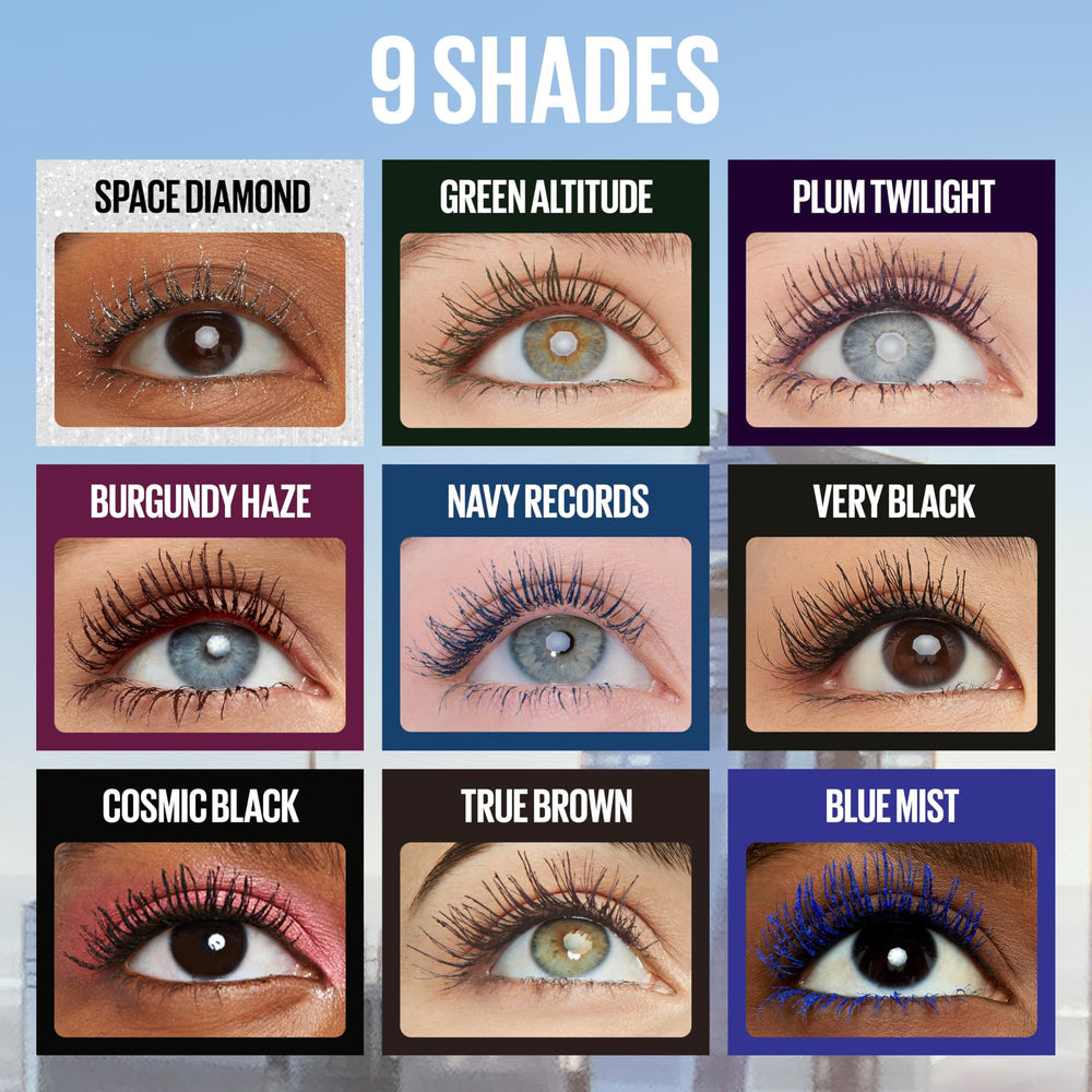 Maybelline size comparison with hand showing scale and travel-friendly benefit