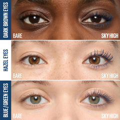 Maybelline swatch of Navy Records on skin showing rich blue tint benefit