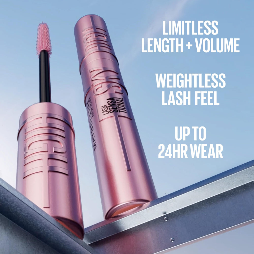 Maybelline wand bending to show flexible brush for better lash reach
