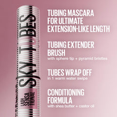 Maybelline formula texture swab showing lightweight tubing finish and conditioning