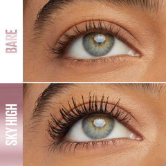 Maybelline Sky High flex tower brush displaying lengthening benefit