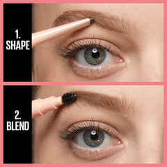 Maybelline spoolie brush detail blending pigment for a natural soft-finish brow