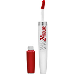 MAYBELLINE Super Stay 24 front view showing sleek tube and bold red