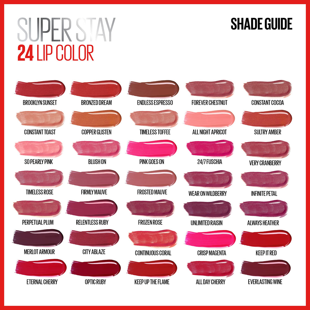 MAYBELLINE swatch on arm showing true Keep It Red pigment
