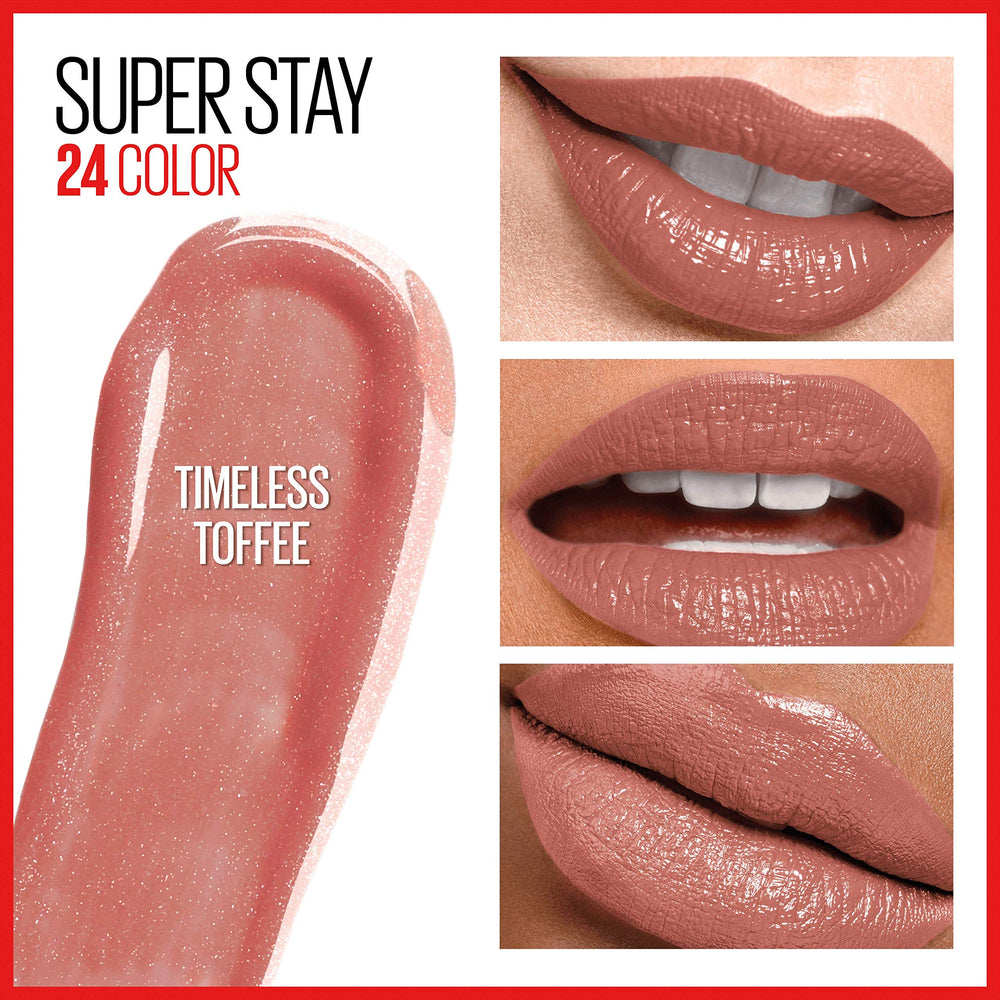 MAYBELLINE swiped lip texture showing smooth longwear pigment and comfortable finish