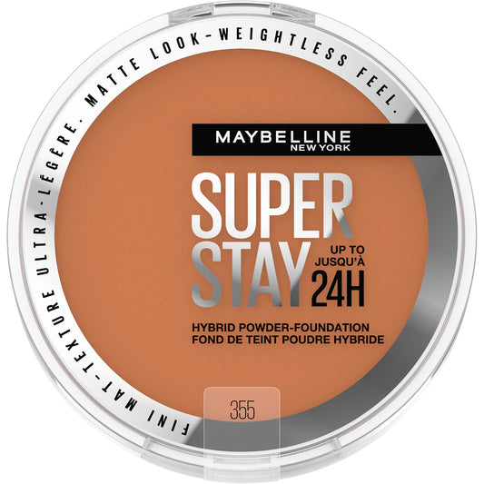 Maybelline compact front view showing brand and matte finish convenience